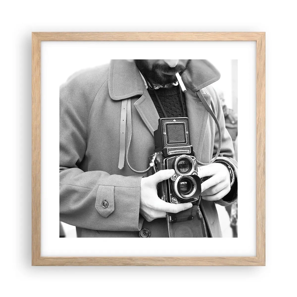 Poster in light oak frame - In Retro Style - 40x40 cm