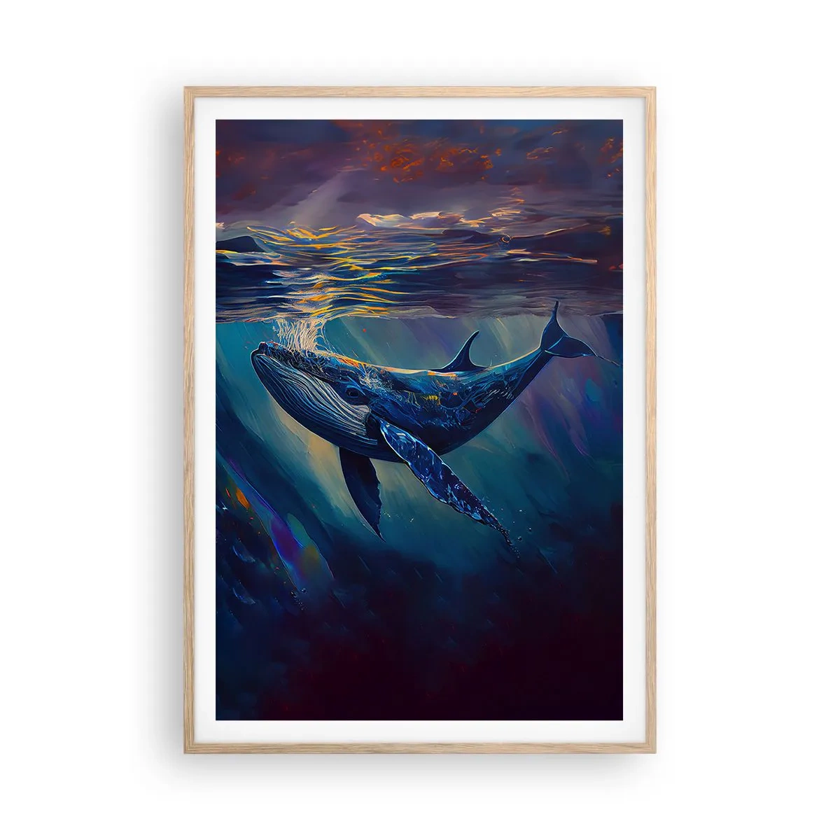 Poster in light oak frame - Welcome to My World - 70x100 cm