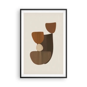Poster in black frame - Composition in Brown - 61x91 cm