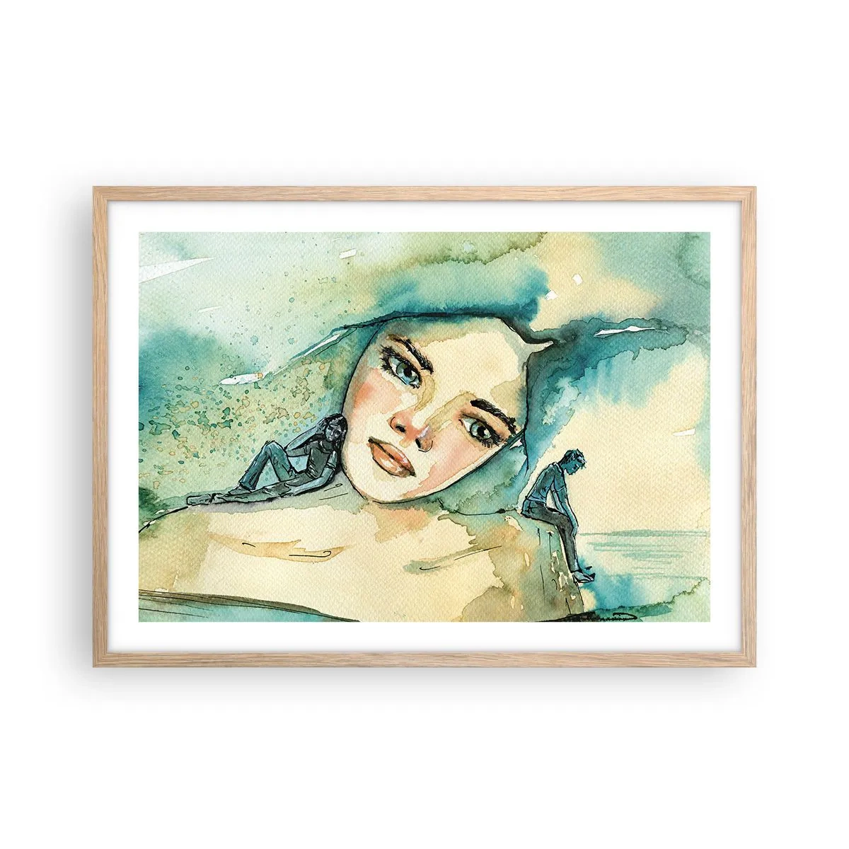 Poster in light oak frame - Am I Blue? - 70x50 cm