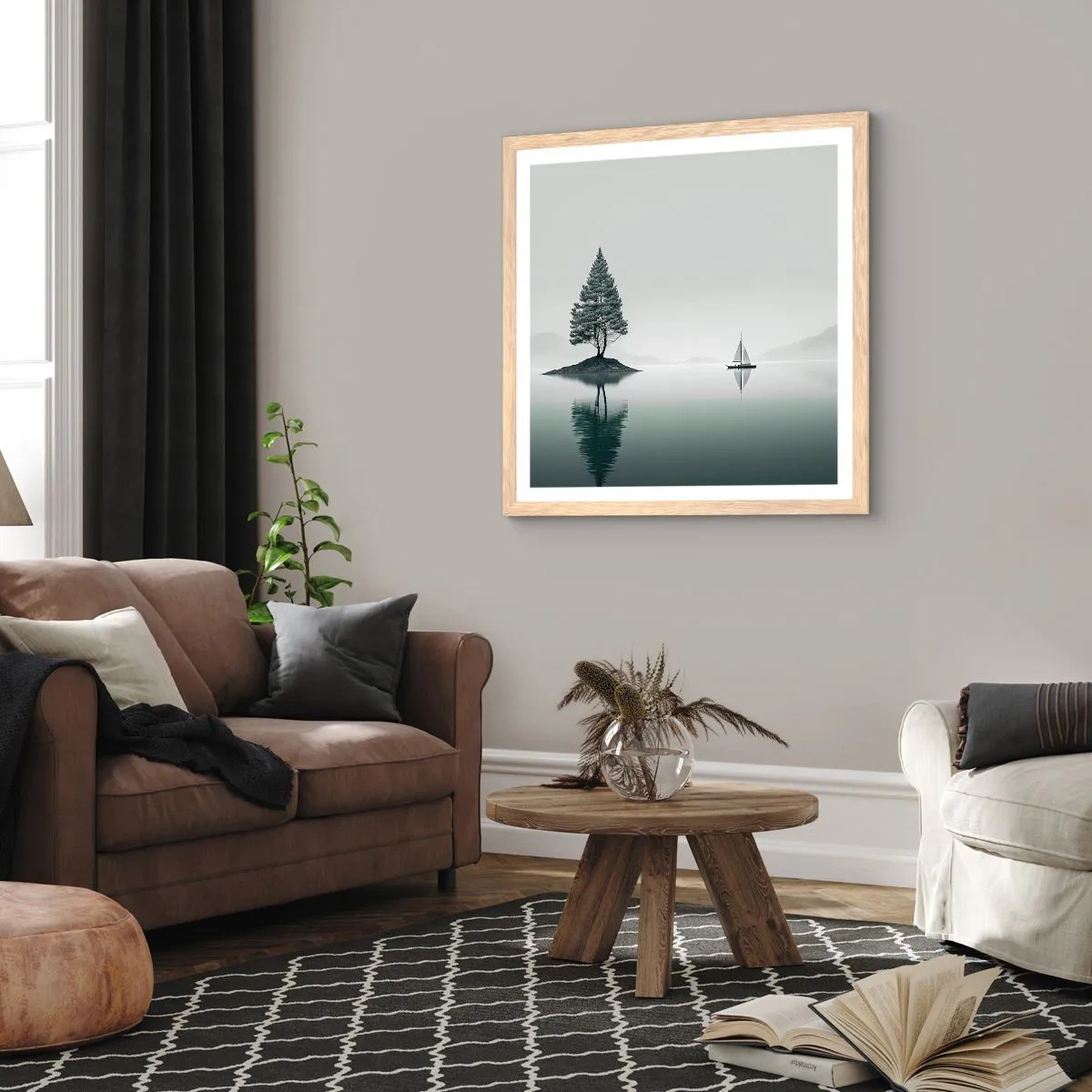 Poster in light oak frame - Daydreaming - 40x40 cm