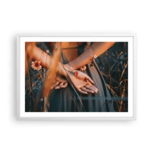 Poster in white frmae - Connected with Nature - 70x50 cm