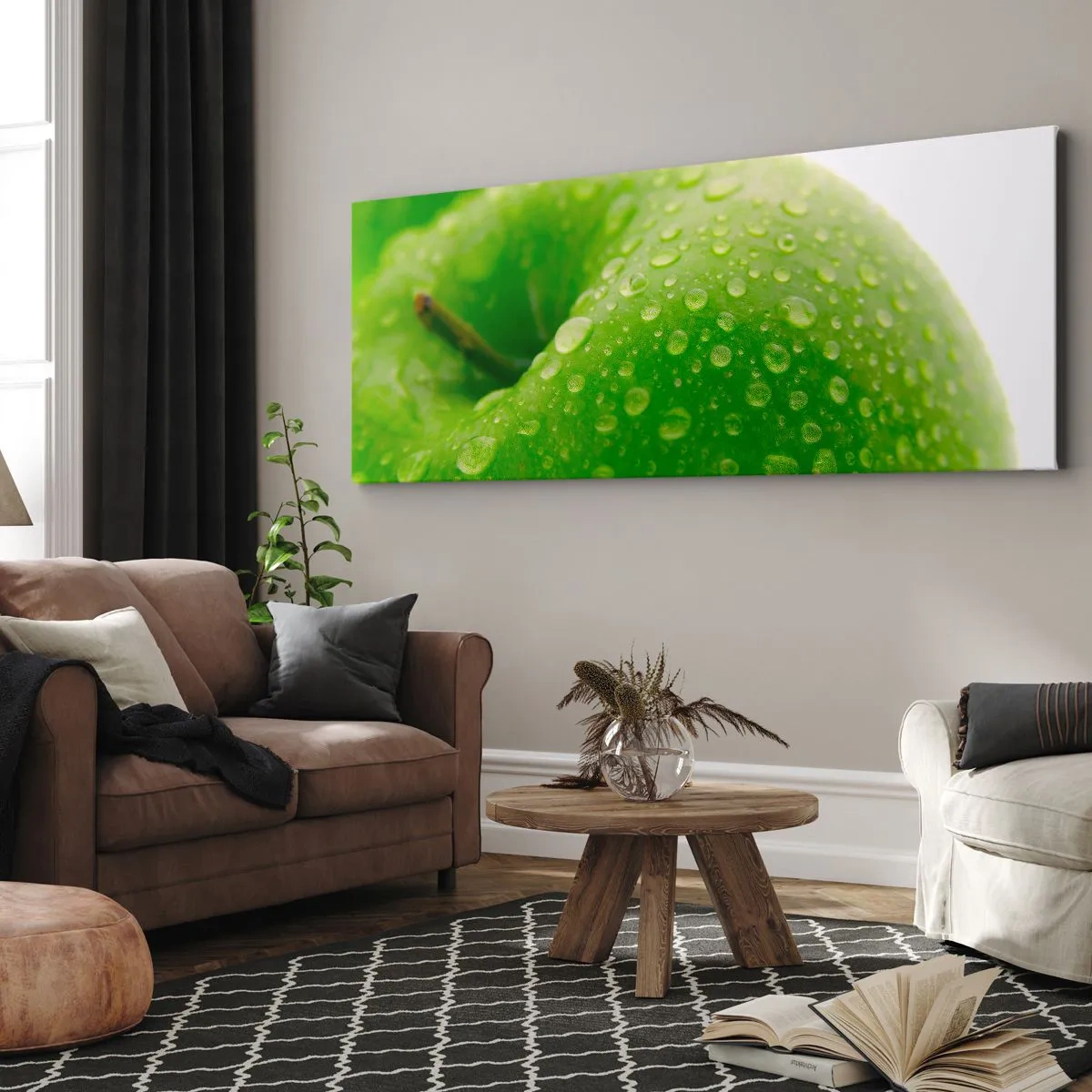 Canvas picture - Green, Cool Freshenss - 90x30 cm