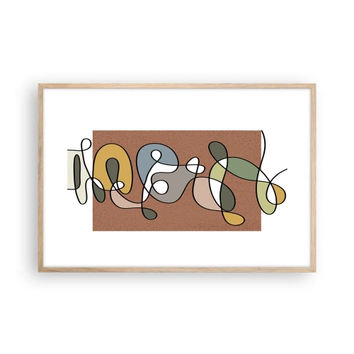 Poster in light oak frame - Abstract Worthy of a Smile - 91x61 cm