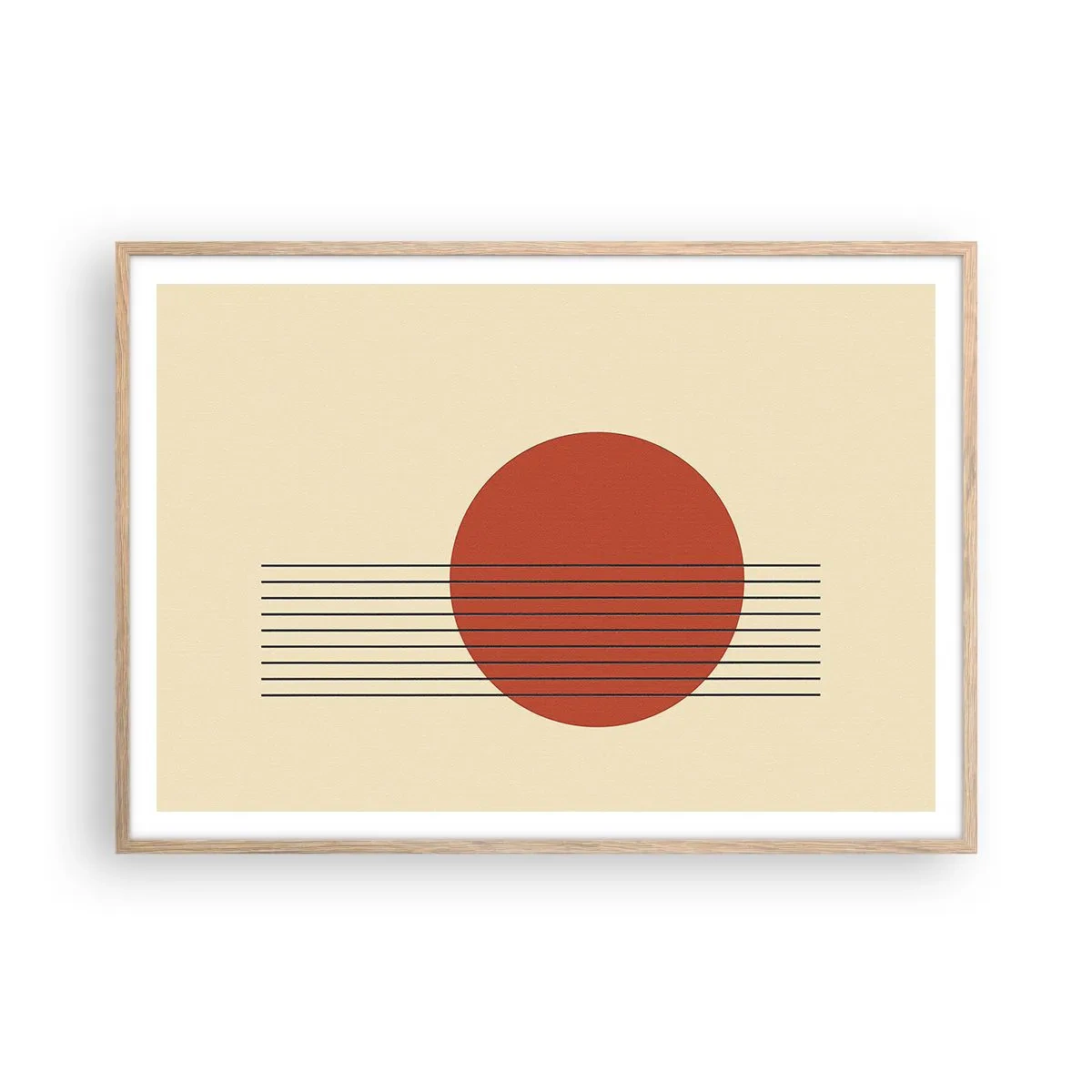 Poster in light oak frame - Around and Beoynd - 100x70 cm