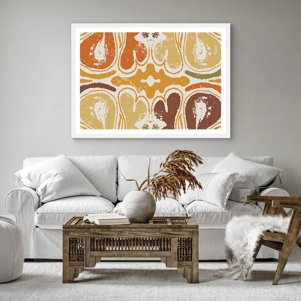 Poster in white frmae - Sentimental Abstract - 50x50 cm