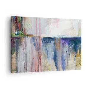 Canvas picture - An abstract composition of colors with a reflection effect on the canvas. - 70x50cm - Colourful Impressions an Associations - Modern wall decoration for the living room and bedroom ARTTOR