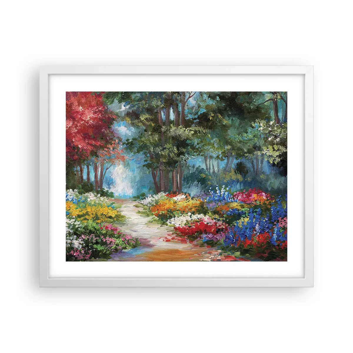 Poster in white frmae - Wood Garden, Flowery Forest - 50x40 cm
