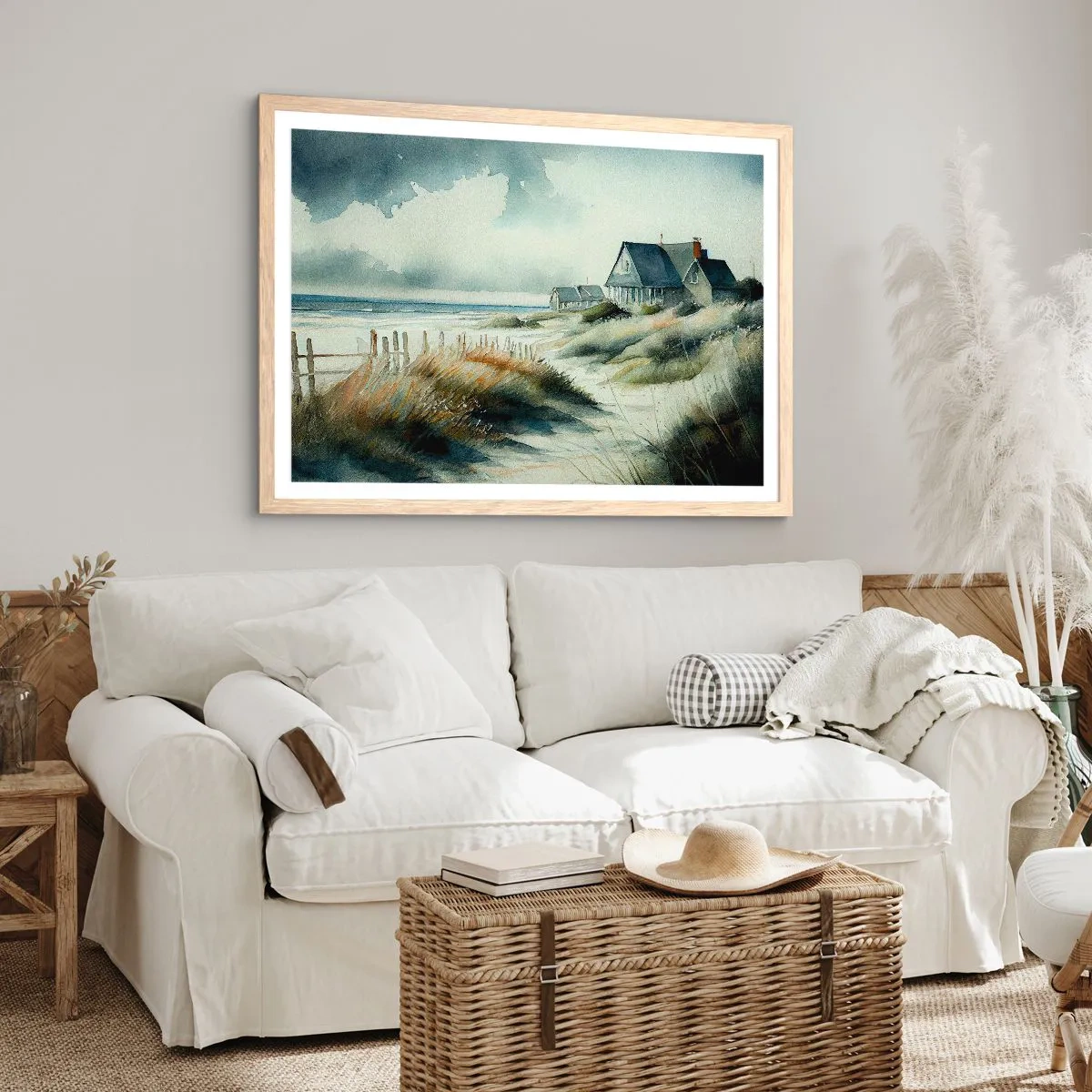 Poster in light oak frame - Away from the Hustle and Bustle - 40x30 cm