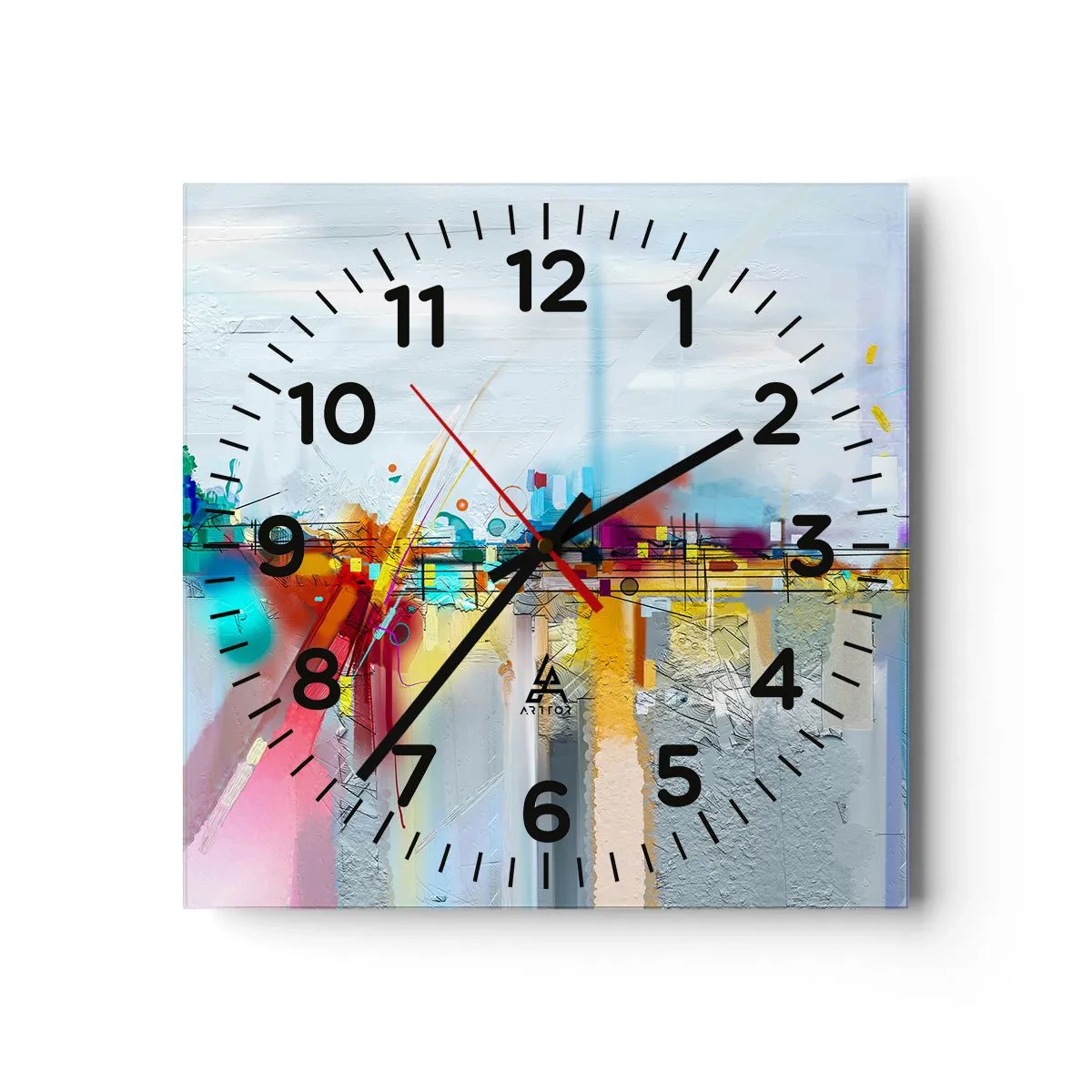 Wall clock - Clock on glass - Bridge of Joy over the River of Life - 40x40 cm