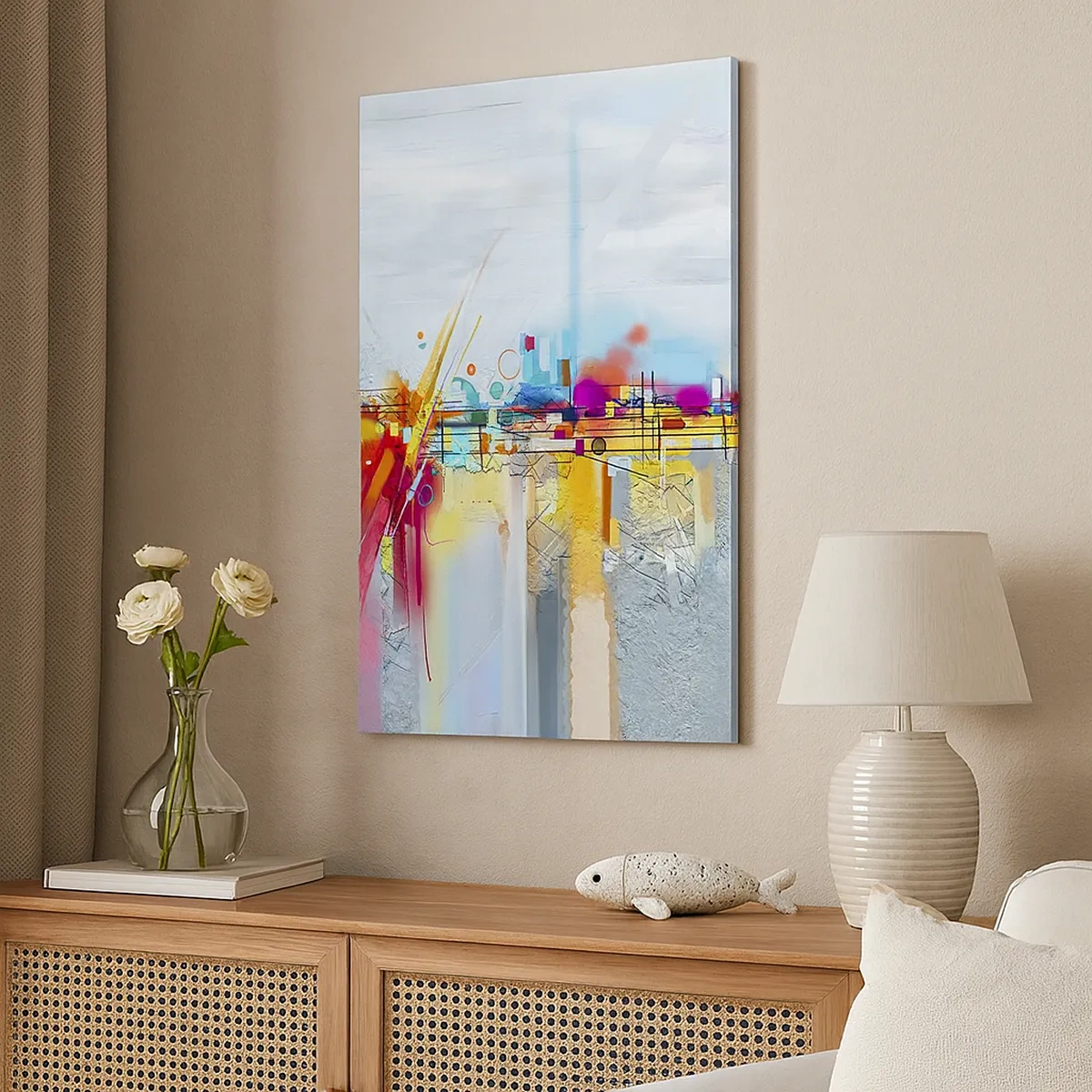 Canvas picture - Bridge of Joy over the River of Life - 50x70 cm