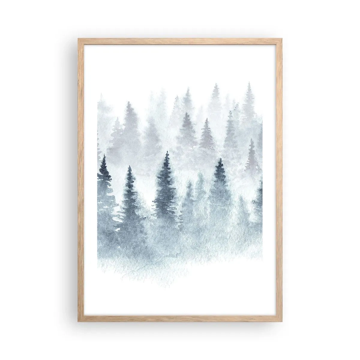 Poster in light oak frame - Wrapped up in a Fog - 50x70 cm