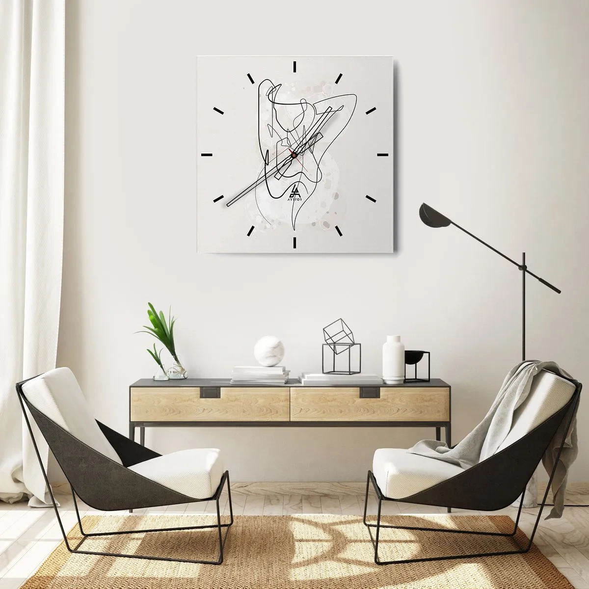 Wall clock - Clock on glass - Art of Seduction - 30x30 cm
