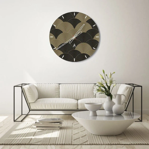 Wall clock - Clock on glass - Unity in Multitude - 30x30 cm