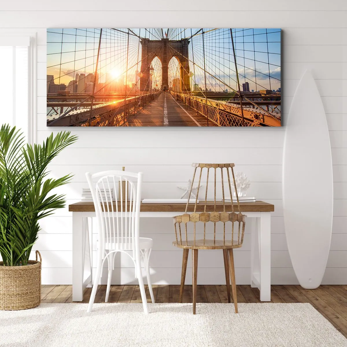 Canvas picture - On a Golden Bridge - 160x50 cm