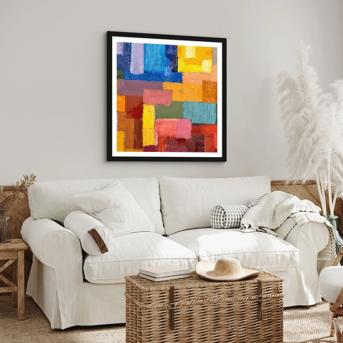Poster in black frame - Each Different, All Colourful - 40x40 cm