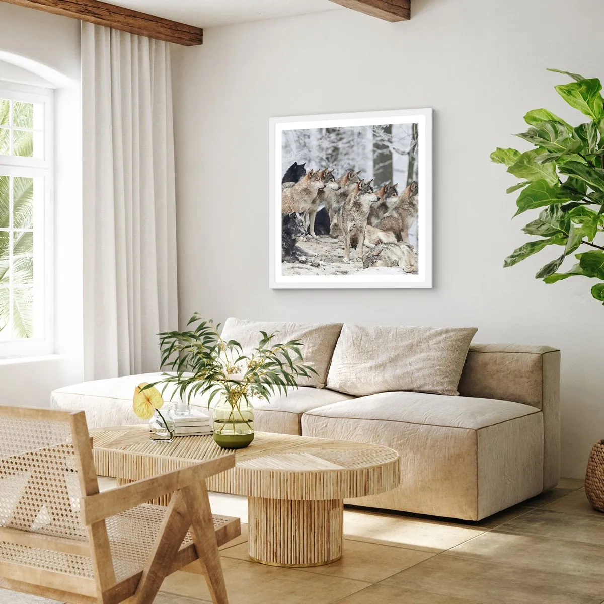 Poster in white frmae - Family and Friends - 50x50 cm