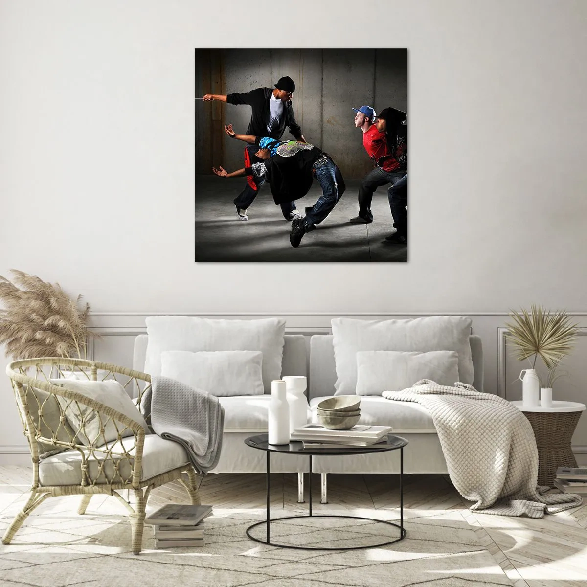 Glass picture - Dancing with Street Wind - 50x50 cm