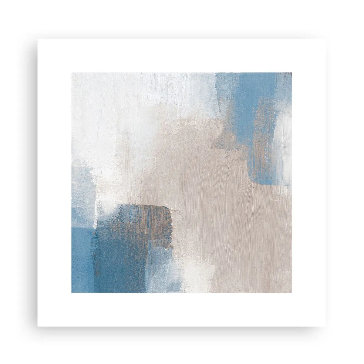 Poster - Pink Abstract with a Blue Curtain - 30x30 cm