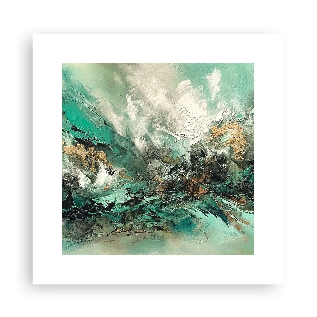 Poster - Emerald and Black Lump - 30x30 cm