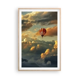 Poster in light oak frame - I Like Flying - 61x91 cm