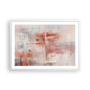Poster in white frmae - Foggy but Pink - 70x50 cm