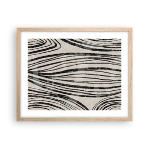 Poster in light oak frame - Spillover of Lines - 50x40 cm