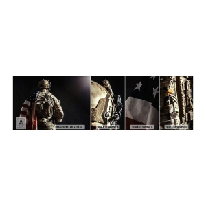 Photo Wallpaper Sample Standard Eco - That's Why - Soldier, American Flag, Commando - 100x30 cm