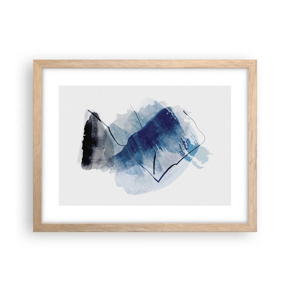 Poster in light oak frame - Ice Mountain - 40x30 cm