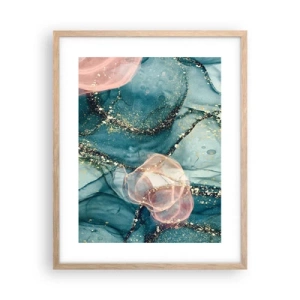 Poster in light oak frame - Silm Blue, Tulle Pink - 40x50 cm