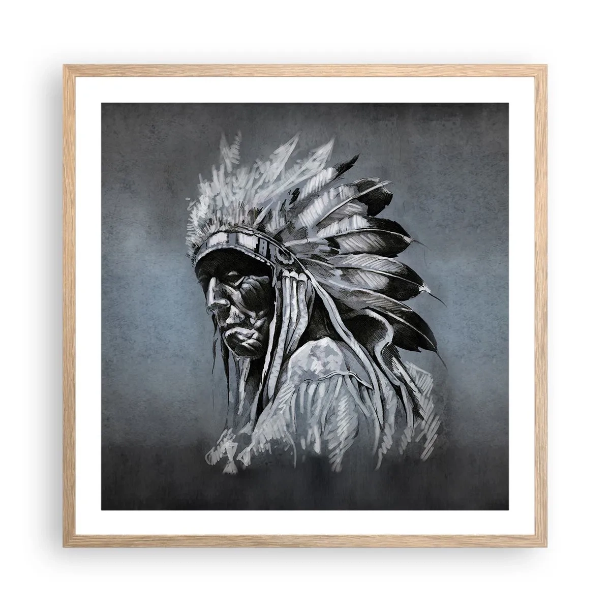 Poster in light oak frame - Return to the Roots - 60x60 cm