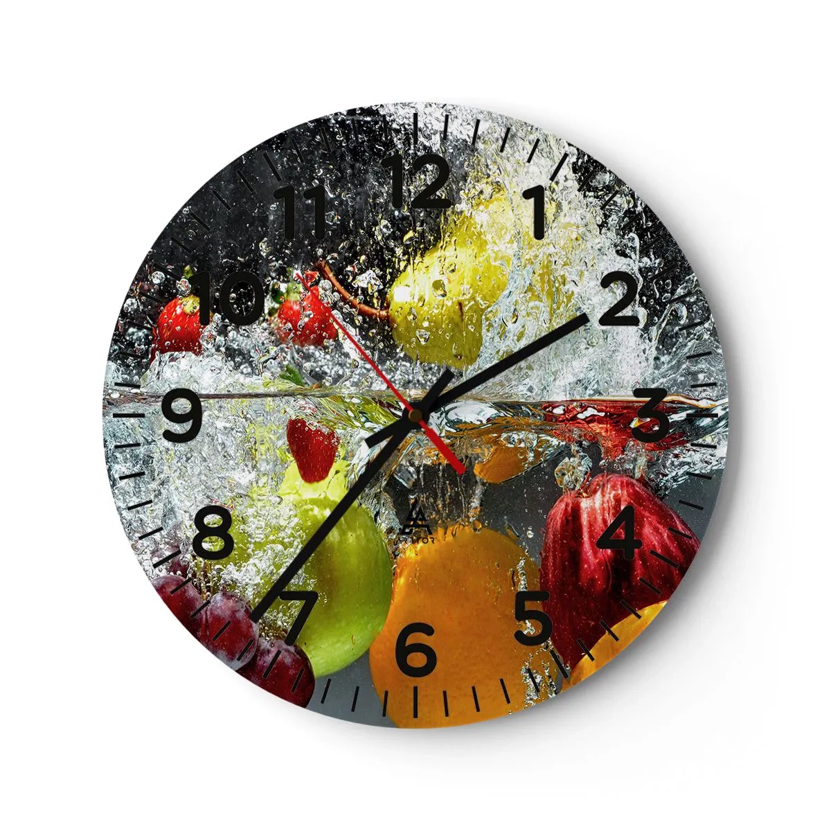 Wall clock - Clock on glass - Fruity Refreshment - 30x30 cm
