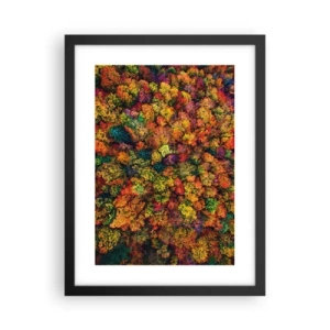 Poster in black frame - Bouquet of Autumn Flowers - 30x40 cm