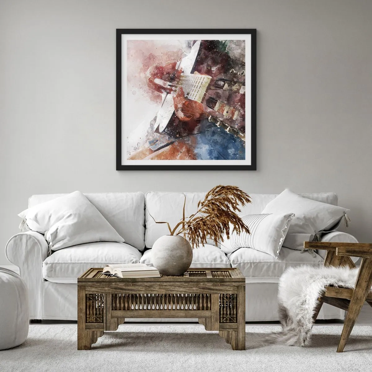 Poster in black frame - And What do You Think? - 40x40 cm