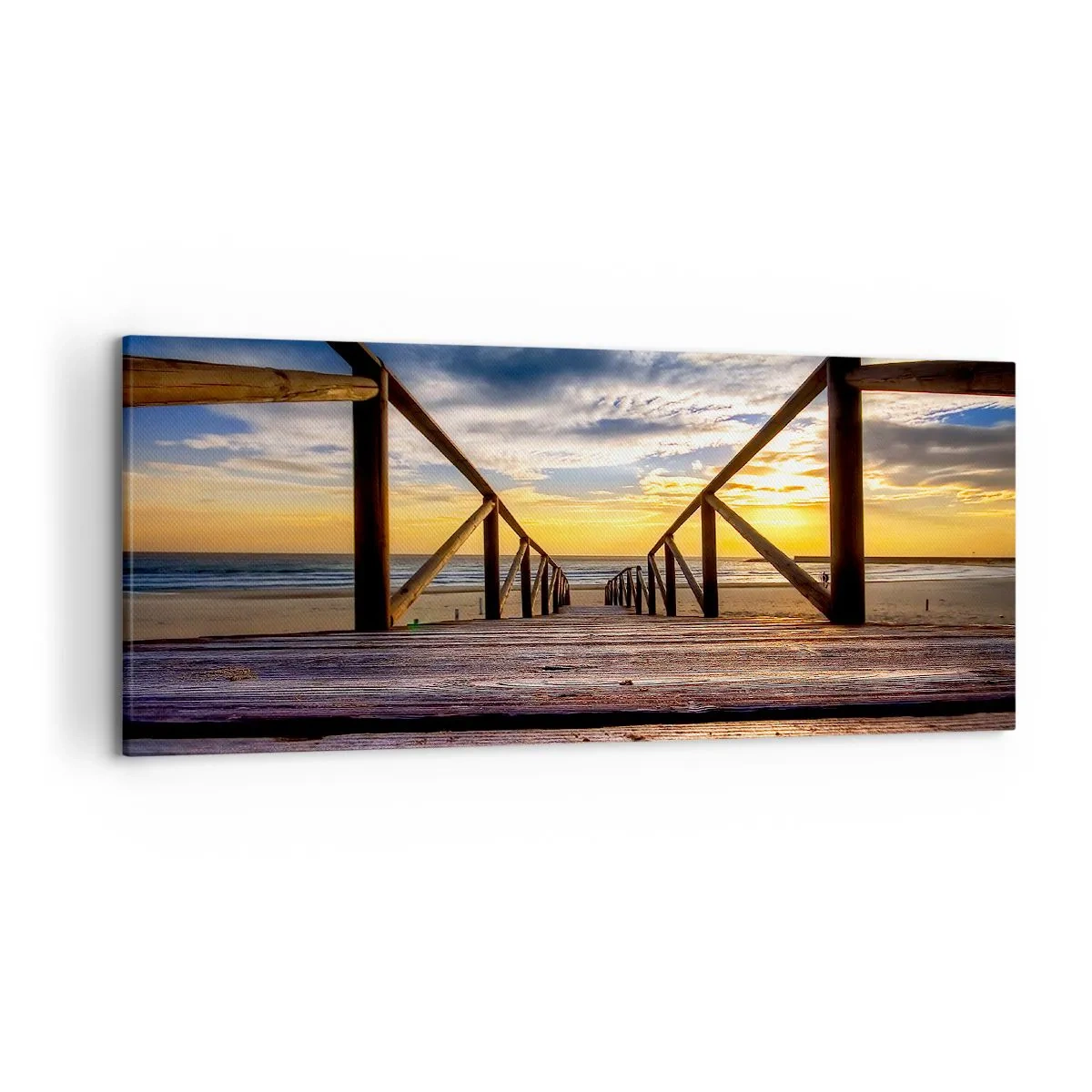 Canvas picture - Straight to a Quiet Beach at Sunset - 120x50 cm