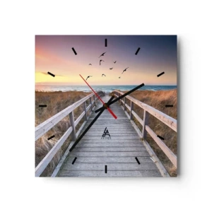 Wall clock - Clock on glass - Space of Highs - 30x30 cm