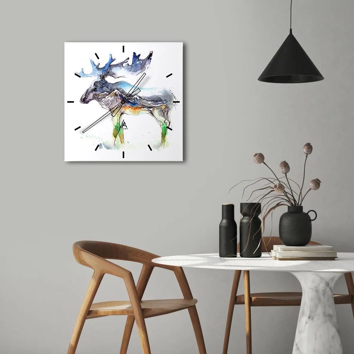 Wall clock - Clock on glass - Hero of a Winter's Tale - 40x40 cm