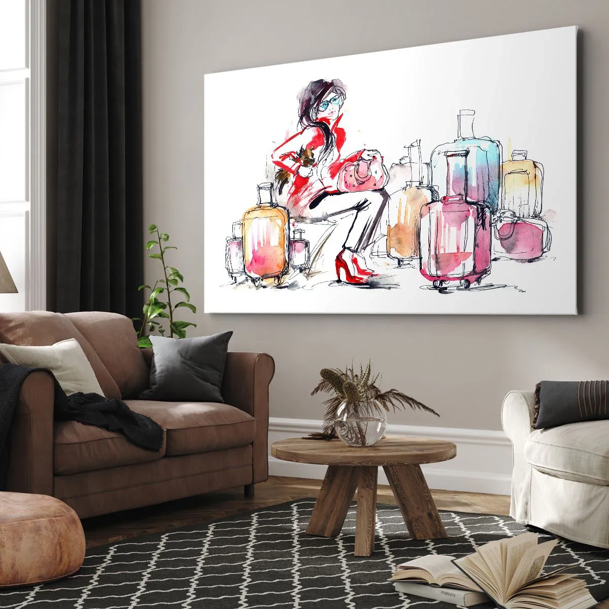 Canvas picture - Let's Sit down before Travel - 100x70 cm