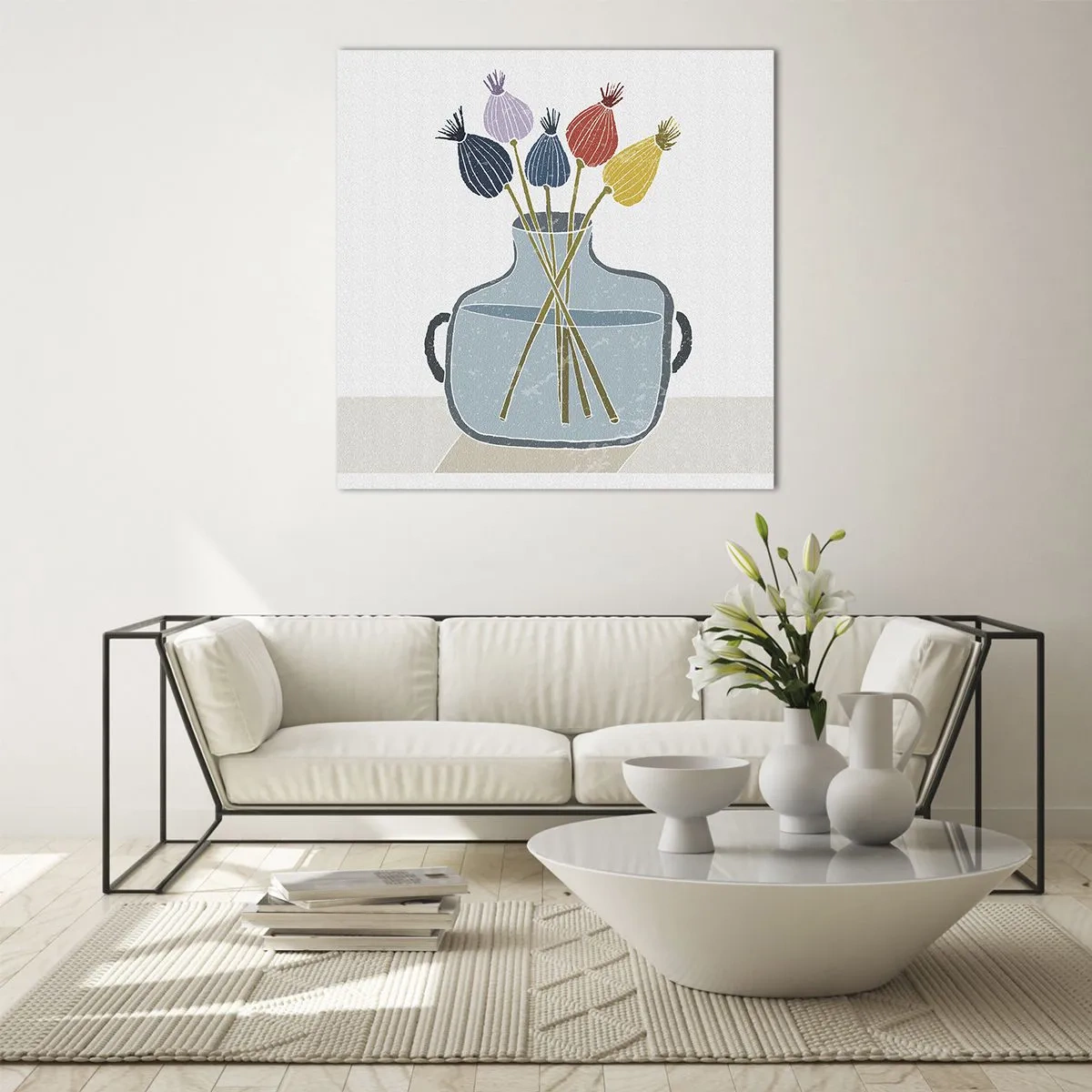 Glass picture - As Quiet as Poppies - 40x40 cm