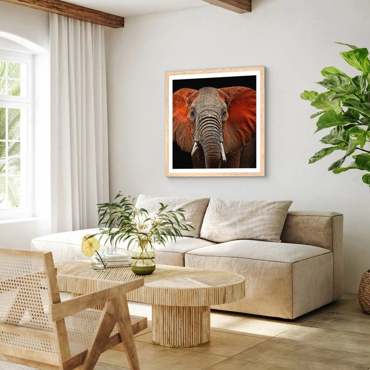 Poster in light oak frame - I am Wild, and You? - 40x40 cm