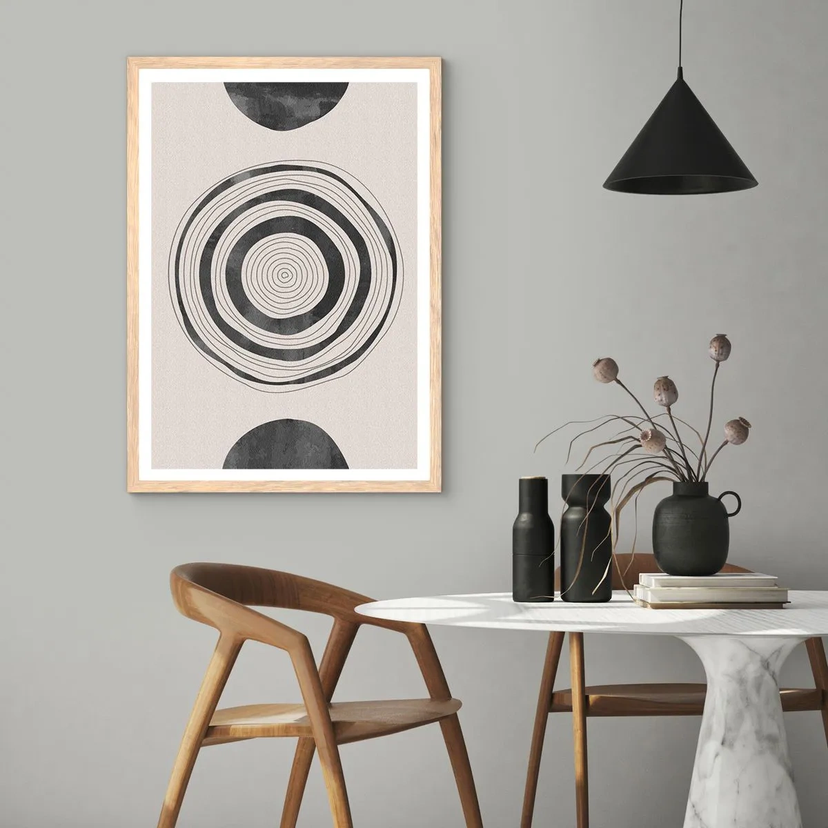 Poster in light oak frame - Important What's in Between - 30x40 cm