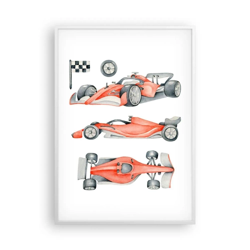 Poster in white frmae - Race for the Dreams - 70x100 cm