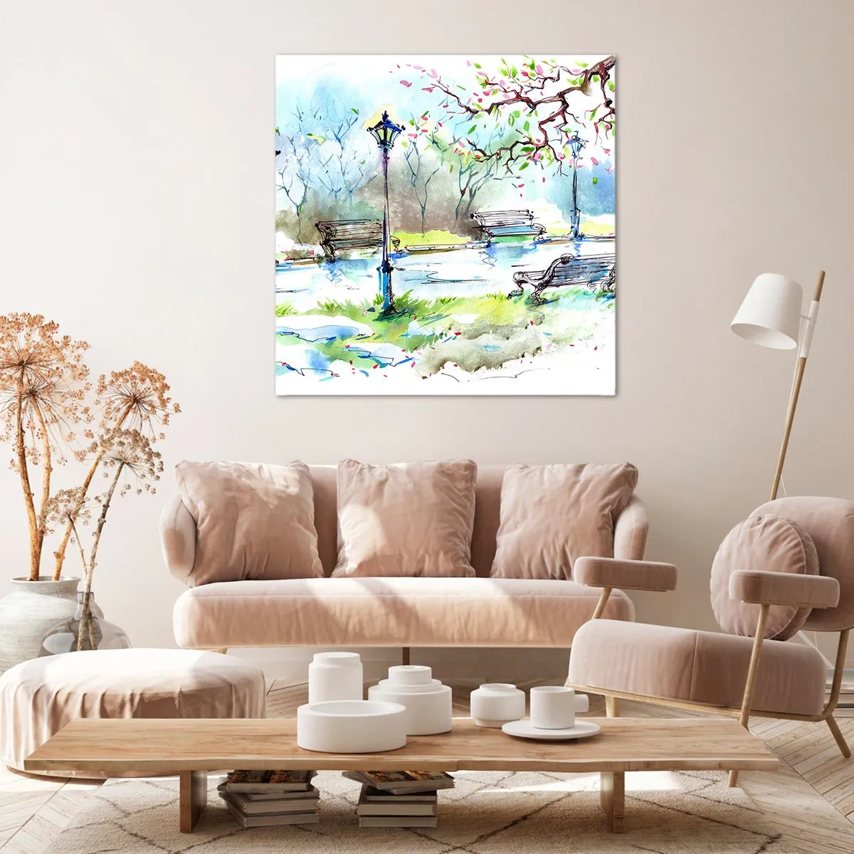 Canvas picture - Charm of Park Silence - 70x70 cm