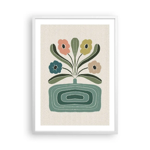 Poster in white frmae - Symmetrical Bouquet - 50x70 cm