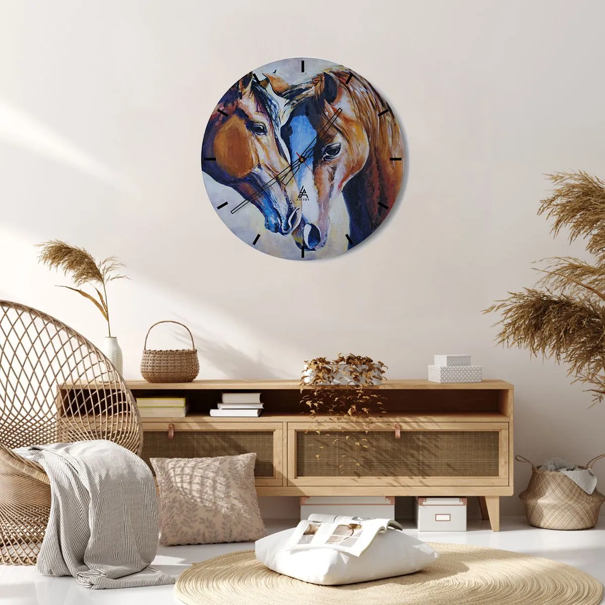 Wall clock - Clock on glass - Is This Friendship Or Love? - 40x40 cm
