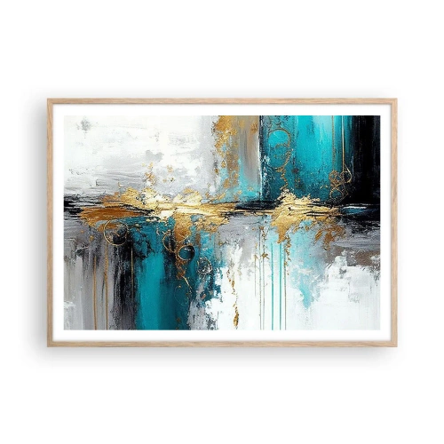 Poster in light oak frame - Everything Flows - 100x70 cm