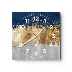 Wall clock - Clock on glass - Modern Composition and Twinkle - 40x40 cm