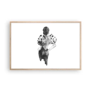 Poster in light oak frame - She Passed by - 91x61 cm