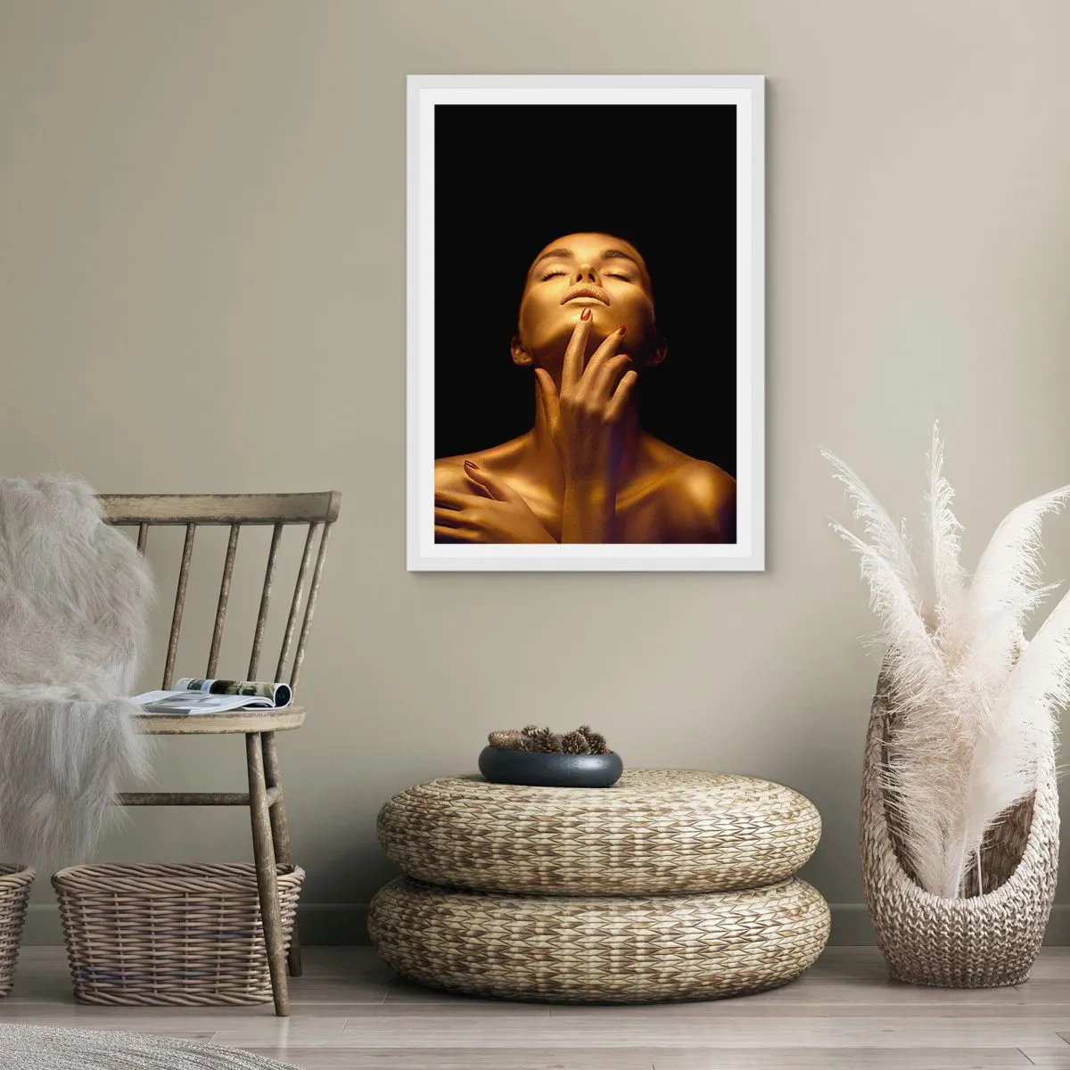 Poster in white frmae - Like Golden Silk - 50x70 cm