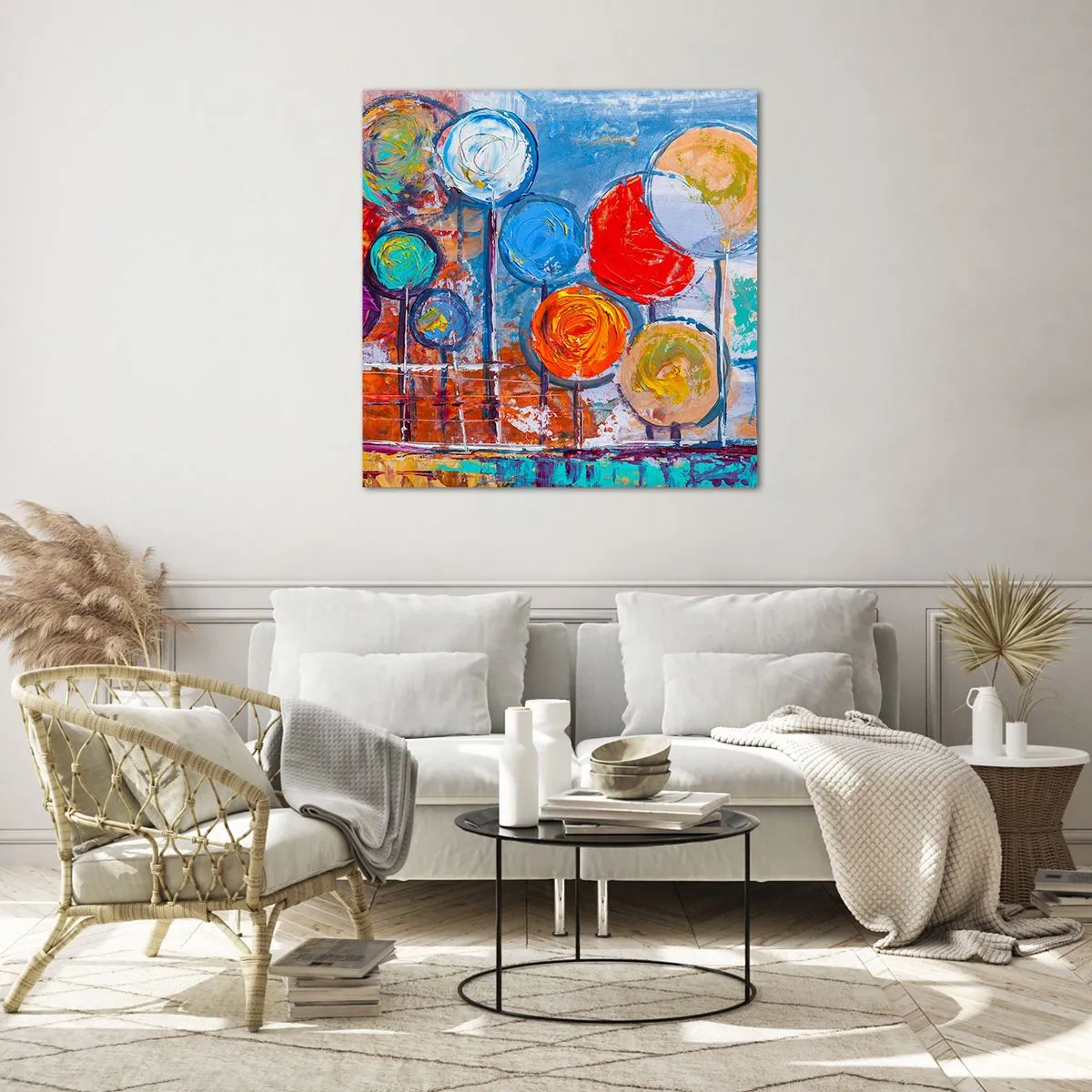 Glass picture - Lolly Sticks - 50x50 cm